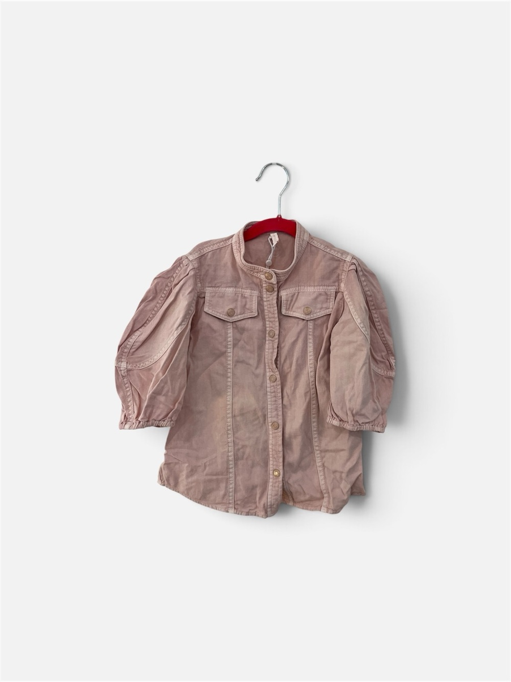 Zimmermann Pink Puff Sleeve Button Front Kids Jacket blouse